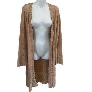 Sleeping on Snow duster cardigan angora lambs wool size small nude/dusty rose
